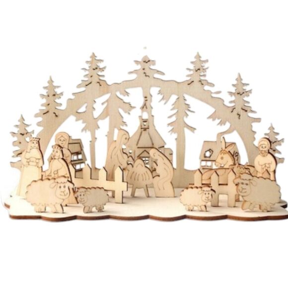 Wood Nativity Set - Picture 1 of 8